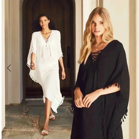 WALTER BAKER Acapulco Kaftan Cover Up in Ivory New With Tag - Picture 3 of 7